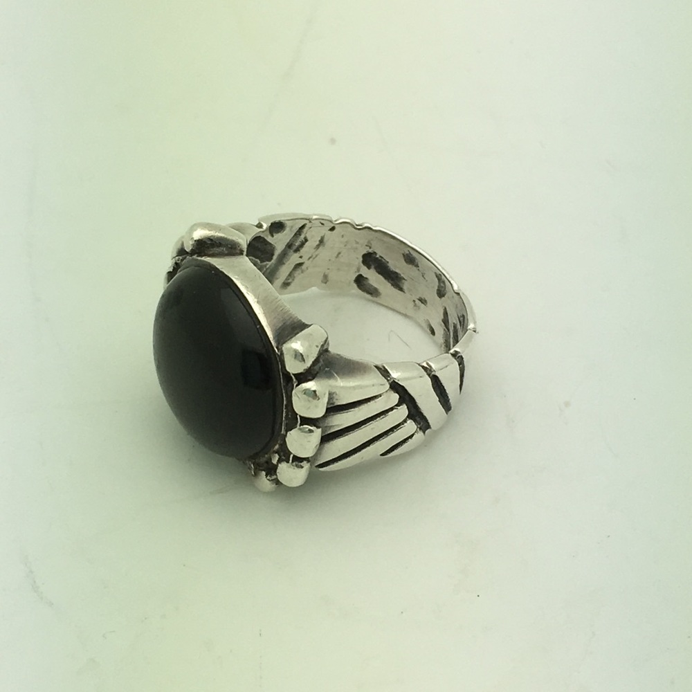 Onyx sterling ring